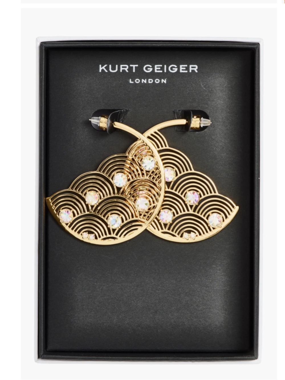 Kurt Geiger London Southbank Crystal Hoop Earrings New